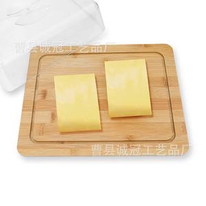 Plateau en bambou avec couvercle transparent pour le stockage du pain et des gâteaux, protection de la fraîcheur - Product Image 2