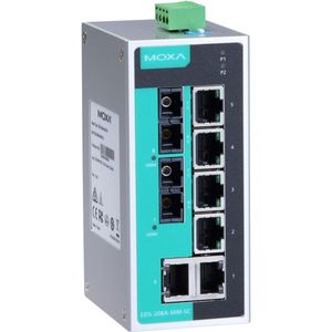Moxa สวิตช์ EDS-208A-MM-SC-T 8พอร์ตแบบไม่มีการจัดการสวิตช์อุตสาหกรรม24V iee 802.3 - Product Image 1