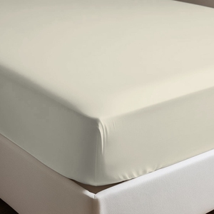 <b>Fitted</b> <b>Sheet</b> 100% Cotton Beige German <b>Single</b> 90x200cm - Product Image 1