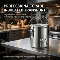 Kotak Makanan Terisolasi Stainless Steel 201 Grosir dengan Pegangan, Kotak Makanan Termal, Peralatan Katering Langsung dari Pabrik OEM