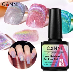 CANNI 7.3ml Gel de Uñas Ojo de Gato Láser Arcoíris Holográfico, Esmalte Magnético UV Removible, Gel Brillante para Arte de Uñas con Efecto <span class=keywords><strong>Aurora</strong></span> - Product Image 2