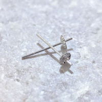 AU750 boucles d'oreilles fines or véritable goujon fleur montage réglage bijoux résultats boucle d'oreille poste 18k bricolage réglage pour perle