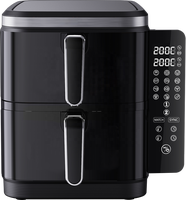 Nuevo Producto OEM Freidora de Doble Cesta de 5.5L y 2800W con Tecnología de Voltaje Amplio y Cocción de 360 Grados con 12 Programas de un Toque
