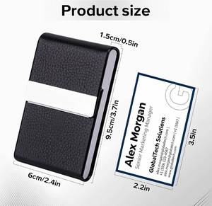 Tarjetero de Cuero Personalizado para Hombre, con Cierre Magnético, Delgado, Ejecutivo, de Acero Inoxidable, para Regalo - Product Image 2