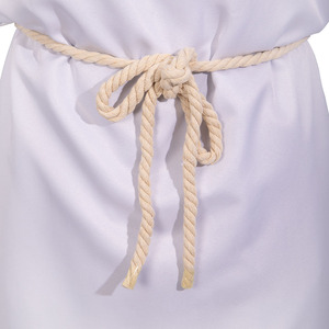Túnicas de monje medieval para adultos, unisex, disfraz de sacerdote con capucha blanca, con cruz y cinturón de cuerda para cosplay de Halloween - Product Image 2