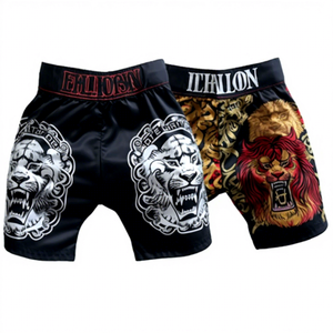 Custom Logo MMA Boxing <b>Shorts</b> Muay Thai <b>Kickboxing</b> <b>Shorts</b> 100% Polyester Martial Arts Wear - Product Image 2