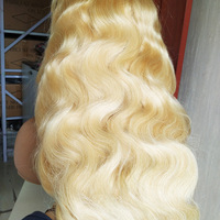 Perruques blondes 613 en cheveux humains bruts, vente en gros, avec nœuds blanchis 13x4, perruque frontale HD à fermeture complète en dentelle