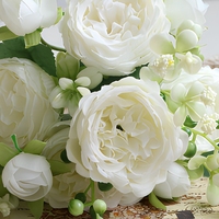 2 paquets de fleurs artificielles en soie de style naturel faites à la main, roses et violettes, bouquet pour mariage, décoration de la maison