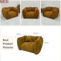 Fauteuil de loisirs design moderne Chenille velours tissu canapé simple lounge chaise d'appoint pour la maison Villa salon hôtel bureau
