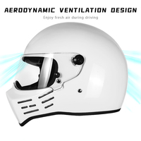 Casque de moto intégral en fibre de verre de haute qualité DOT, léger, professionnel, pour la course sur route, style rétro, Casco