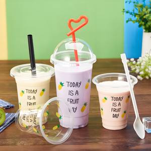 Tapa <span class=keywords><strong>de</strong></span> cúpula <span class=keywords><strong>de</strong></span> PET desechable <span class=keywords><strong>de</strong></span> 98MM con pajita para vajilla <span class=keywords><strong>de</strong></span> plástico desechable, taza <span class=keywords><strong>de</strong></span> PET para bebidas frías, 1000 unidades - Product Image 4