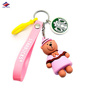 Longzhiyuカスタム3DPVCキーホルダー17年メーカー漫画シリコンキーキーホルダーバッグペンダントキーリングギフト用卸売 - Product Image 3
