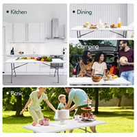 Tables pliantes d'extérieur en aluminium portables fabriquées en usine pour le camping, les fêtes, les mariages. Matériaux et dimensions personnalisables. Utilisation en toutes saisons.