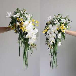 Ramo de Flores Artificiales Realistas LANJO, Diseño de Cascada de Agua, para Acción de Gracias, Graduación, Bodas, de Larga Duración - Product Image 3