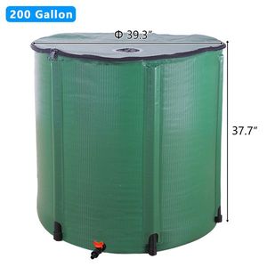 Réservoir d'eau de pluie pliable vert de 200 gallons pour jardin, collecteur d'eau en plastique, système de pulvérisation D0100HPD3WU 200 Gallon Folding Rai - Product Image 3