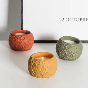 批发水泥散装空混凝土蜡烛制造罐独特的蜡烛空蜡烛罐批发