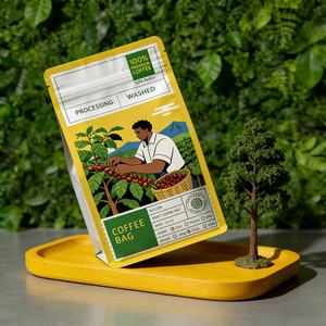 ถุงกาแฟพลาสติกแบบตั้งได้ ขนาด 250 กรัม 500 กรัม 1 กิโลกรัม 12 ออนซ์ ปิดผนึกด้วยความร้อน พิมพ์โลโก้ตามสั่ง ขายส่ง พร้อมซิปล็อค - Product Image 3