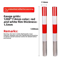 Poteaux de signalisation réfléchissants pré-encastrés en acier galvanisé rouge/blanc/jaune/noir, séparateurs de voies de circulation, sans son, sans alimentation