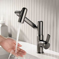 Robinet de lavabo avec affichage numérique, design moderne, robinet de salle de bain rotatif avec affichage de la température en Fahrenheit
