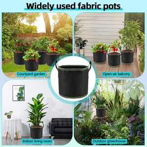 Sacs de culture de 1, 3, 5, 7, 10, 15, 20, 50, 100 gallons, résistants, épais, aérés, en tissu non tissé, <span class=keywords><strong>pour</strong></span> la plantation de légumes et de fruits - Product Image 3