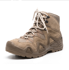 TSB07 Tactical Ankle <b>Boots</b> Suede Genuine Leather Brown for <b>Hiking</b> Sports and Special Adventure Heavy Duty Anti Slippery - Product Image 1
