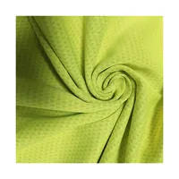 Зеленая ребристая Спортивная сетчатая ткань для спортивной одежды, прочная Полиэстеровая ткань
