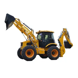 Runtx Russia nóng bán nhỏ backhoe loader nhỏ gọn 2.5 tấn bốn bánh lái backhoe loader với kính thiên văn bùng nổ