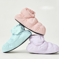 Chaussures de danse pour filles à bout rond, bottes de ballet chaudes doublées de coton, semelle souple en PU, chaussures pour enfants