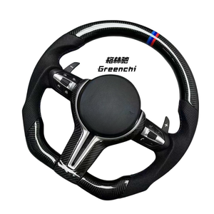พวงมาลัยหนังคาร์บอนไฟเบอร์แบบสปอร์ตสำหรับรถยนต์ BMW <span class=keywords><strong>F10</strong></span> F30 E46 E60 F15 F90 F80 G20 G30 M3 M4 M5 อะไหล่รถยนต์ ไม่มีถุงลมนิรภัย - Product Image 3