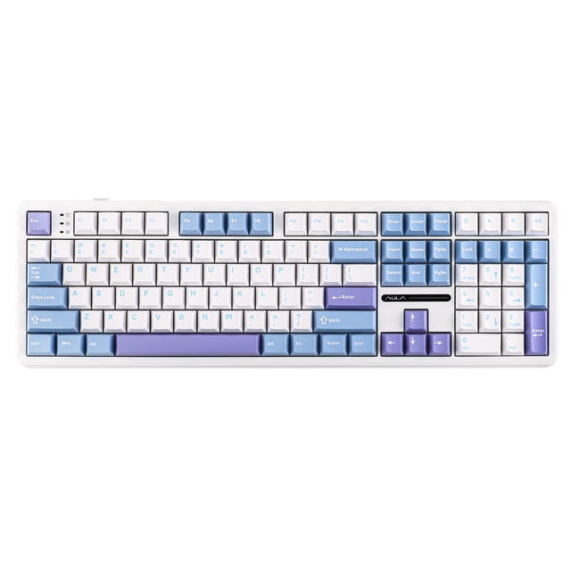 2025 AULA F108 Tri-Mode Customized Hot-Swap RGB Backlight US Layout 108 Hot-Swappable Key  Full Size Mechanical Gaming Keyboard