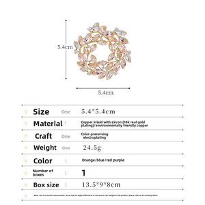 Broche de Cristal em Formato de Guirlanda, Corsage Floral Requintado, Decoração Elegante e Versátil para Casacos e Ternos Femininos - Product Image 4