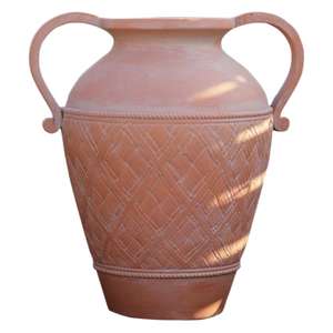 Grand pot d'extérieur en faïence similaire à l'oxyde de magnésium à double oreille de conception classique Pot de fleurs de décoration de jardin en <span class=keywords><strong>poterie</strong></span> - Product Image 1