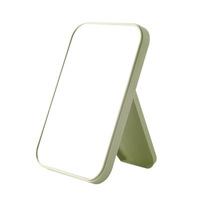 Miroir de maquillage pliable en plastique multicolore Gmagic Square avec fonction de grossissement, miroir simple face finition argentée