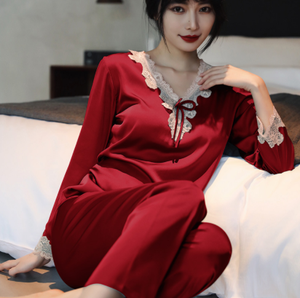 Pigiama due pezzi Set di indumenti da <span class=keywords><strong>notte</strong></span> caldi abbigliamento da <span class=keywords><strong>notte</strong></span> da <span class=keywords><strong>notte</strong></span> abito da casa autunno inverno Pjama pantalone a maniche lunghe per donna - Product Image 3