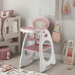 Chaise haute multifonctionnelle <span class=keywords><strong>3</strong></span>-en-<span class=keywords><strong>1</strong></span> réglable en plastique empilable pour bébé, chaise à bascule/chaise de bureau, pour salle de bain et cuisine - Product Image 2