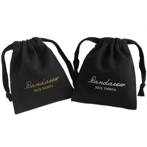 Sacs en coton biologique de haute qualité, très demandés, pour bijoux et cosmétiques, avec logo personnalisé, vente en gros, sacs en corde de coton recyclables pour chaussures - Product Image 4