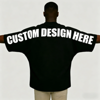 T-shirts personnalisés pour hommes avec logo, vente en gros, col rond côtelé épais, épaules tombantes, style streetwear oversize pour hommes