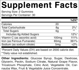 WELLBODY OEM/ODM özel etiket fabrika enerji büyüme takviyesi kan oluşturucu için lal doğal organik demir C vitamini Gummies - Product Image 4