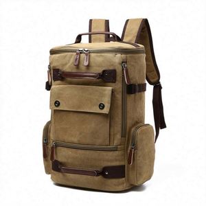 Échantillon gratuit 2023, sac à dos scolaire en polyester et cuir imperméable, tendance, nouveau produit OEM pour hommes - Product Image 5