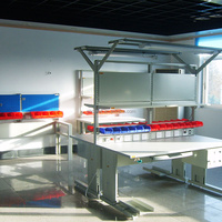 Banc de travail ESD pour assemblage électronique avec éclairage LED, étagère et prises de courant pour la réparation d'ordinateurs et l'assemblage d'appareils – Vente directe usine
