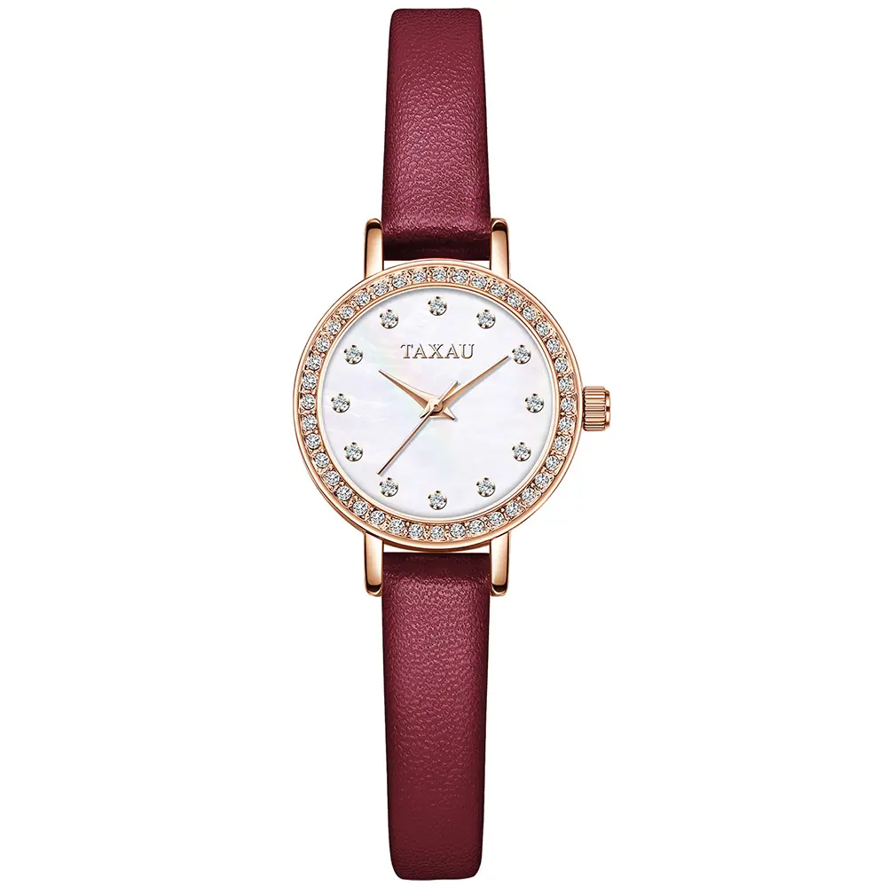 Reloj de cuero Vintage a la moda para mujer, reloj de pulsera deportivo resistente al agua con diamantes, reloj de cuarzo Original informal