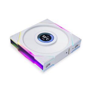 Ventilateur de refroidissement PC <span class=keywords><strong>Lian</strong></span> <span class=keywords><strong>Li</strong></span> UNI FAN TL120 LCD <span class=keywords><strong>120</strong></span> mm à roulement fluide, éclairage RGB 3-en-1, fonctionnement silencieux 30 dBA, dissipateur thermique en cuivre et aluminium - Product Image 5