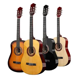 Factory direct wholesale customized Logo promotion cheap price 38 inch classical guitars on sale