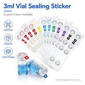 Autocollants de scellage personnalisés pour flacons de 3 ml avec languettes de décollement faciles pour l'identification des échantillons de laboratoire - Product Image 1