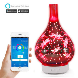 เครื่องกระจายกลิ่นอโรมาอัจฉริยะ Graffiti พร้อมไฟ LED 3 มิติ เครื่องเพิ่มความชื้นในอากาศ ควบคุมผ่านแอพ ลายไม้ สำหรับใช้ในบ้าน - Product Image 3