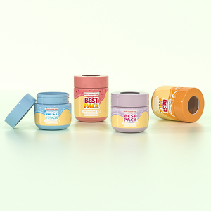 Pot en plastique résistant aux enfants de 3 oz et 4 oz avec couvercle grossissant, hermétique, à large ouverture, rond, pour herbes, fleurs et pilules - Product Image 6