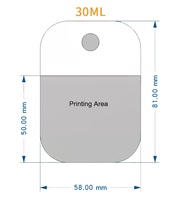 Botol Parfum Mini Isi Ulang 30ml Plastik PETG Berkualitas Tinggi Bentuk Kartu Portabel PUMP SPRAYER Sablon ABS