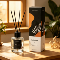 Diffuseur d'huiles essentielles parfumées Relaxlines, personnalisé, à étiquette privée, transparent, sans BPA, en verre, parfum longue durée