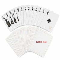 Cartes à jouer de poker promotionnelles personnalisées en gros, PVC imperméable, impression de logo publicitaire, personnalisées