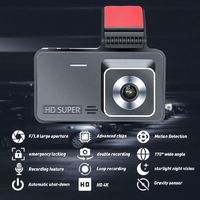 Caméra embarquée double 1080P FHD DVR, enregistreur vidéo de conduite automobile, écran LCD 4 pouces, grand angle 170°, capteur G, WDR, moniteur de stationnement